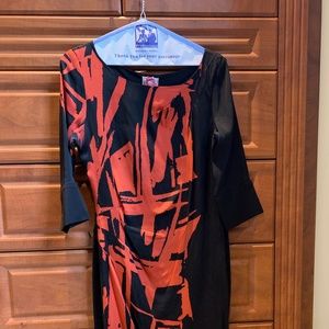 Beautiful black/orange silk dress